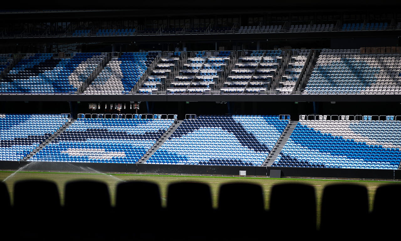 Aurecon designed the seating as a double row system to reduce the number of crane operations required on site, leading to improved safety and reduced construction time. Image courtesy of Venues NSW.