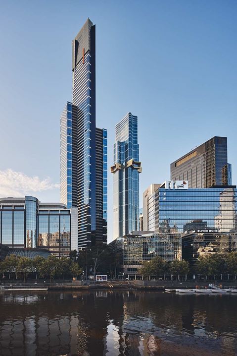 Windows are operable on both the concave and convex sections of the building, which required a custom designed faceted facade system. Image courtesy of Fender Katsalidis and Peter Bennetts.