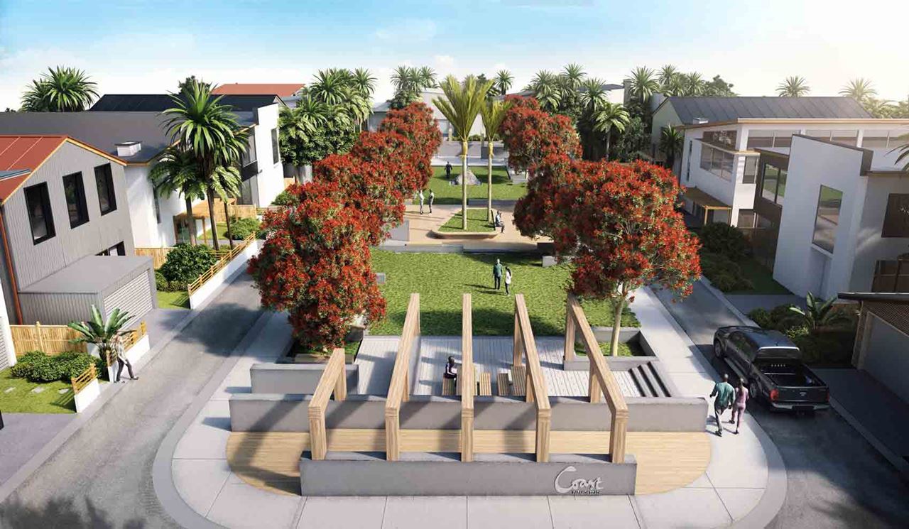Aurecon's Beaches at Coast project has precinct that features a central 1,400 m2 shared reserve space with seating areas.