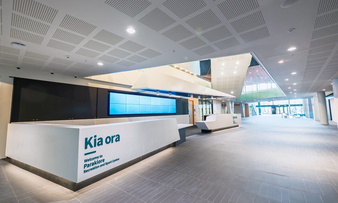 View of lobby: Parakiore is a testament to Christchurch's resilience and our commitment to helping communities recover and thrive.