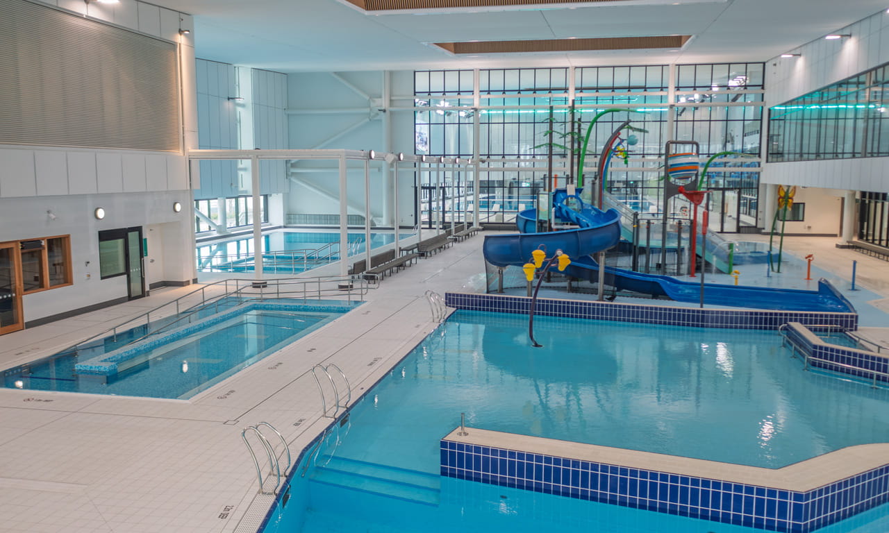 Parakiore features a large aquatic leisure area (as seen in image) and a dedicated learn-to-swim pool area.
