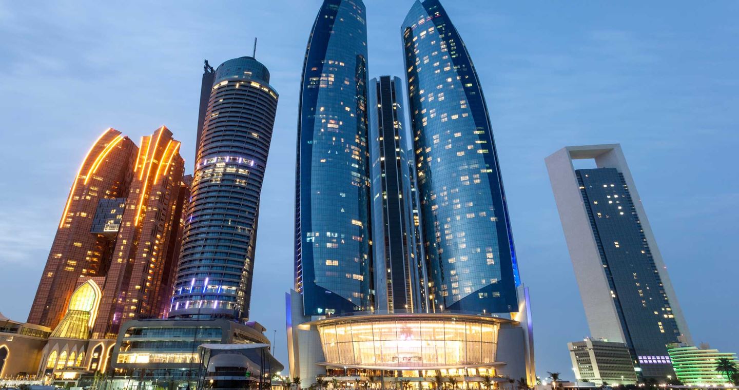 Etihad Towers, an iconic complex that strikingly altered the Abu Dhabi skyline.