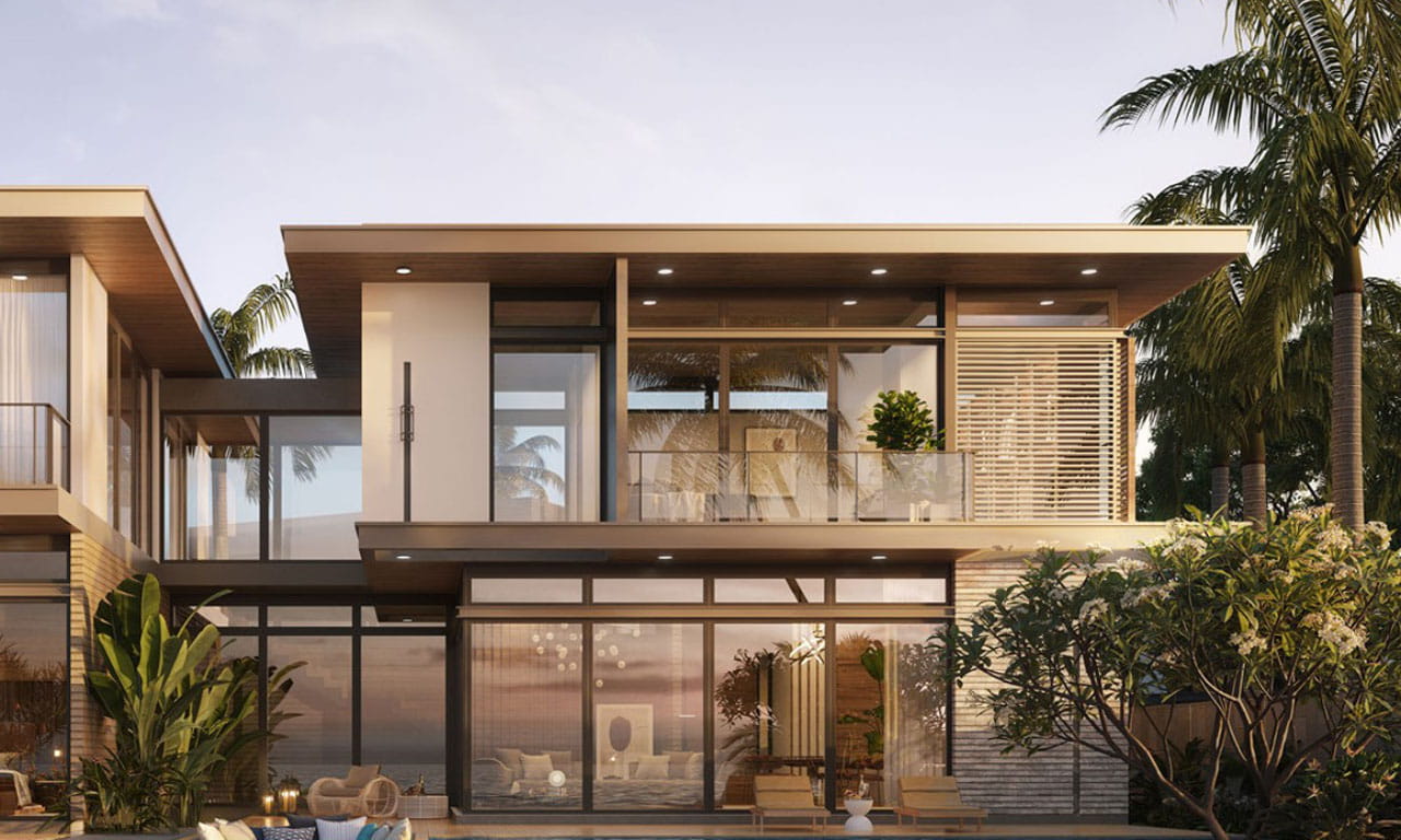 Artist impression of villa at sunset. Aurecon is providing the mechanical, electrical and plumbing engineering for the villas, hotel building and associated infrastructure.