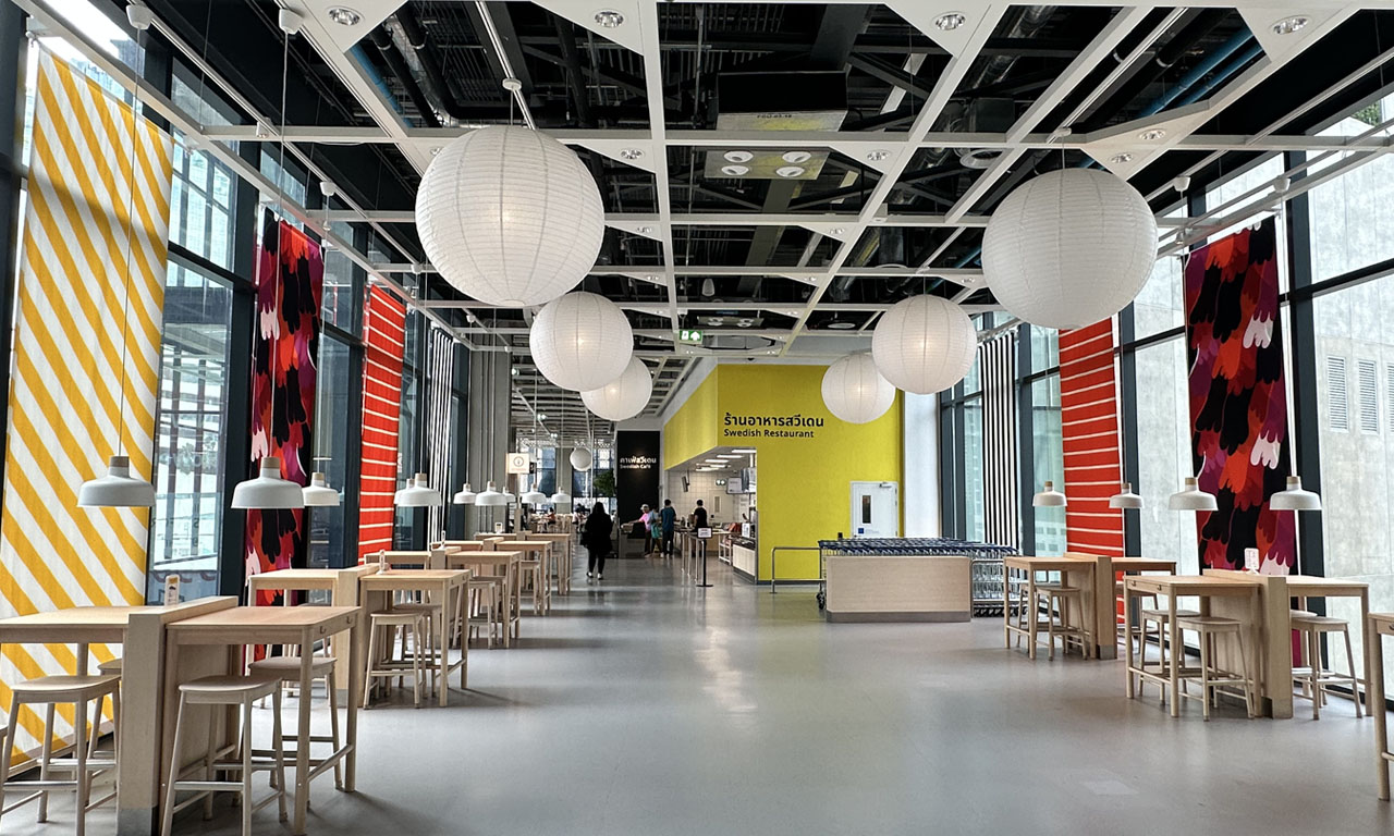 The dining area of the IKEA store, located in the Sukhumvit shopping mall in Bangkok.