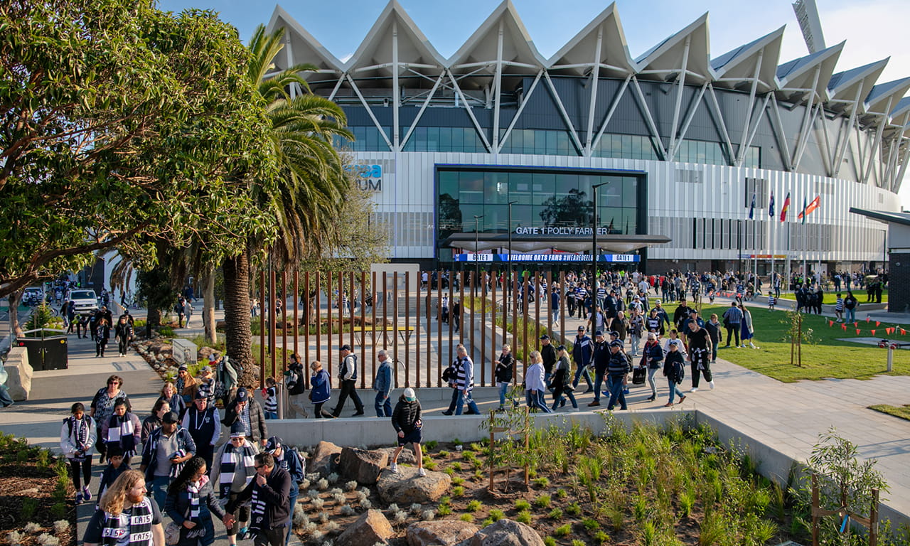 Djilang Plaza serves as a pathway to Gate 1 of the recently renovated stands.