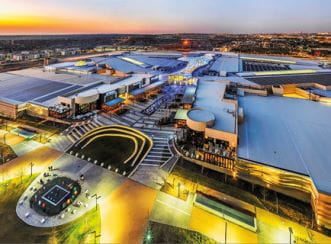 An aerial view of the spectacular Mall of Africa