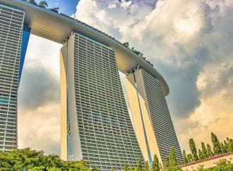Marina Bay Sands has three 55-storey hotels that provide panoramic views across the bay. Image courtesy of Andrea M. via Unsplash