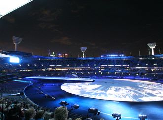 Melbourne Cricket Ground - game at night