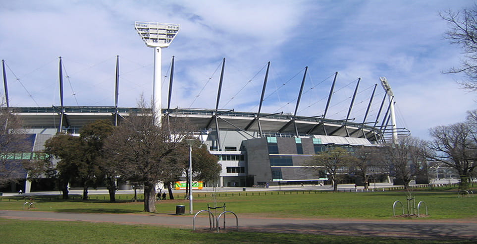The Melbourne Cricket Ground from the outside.