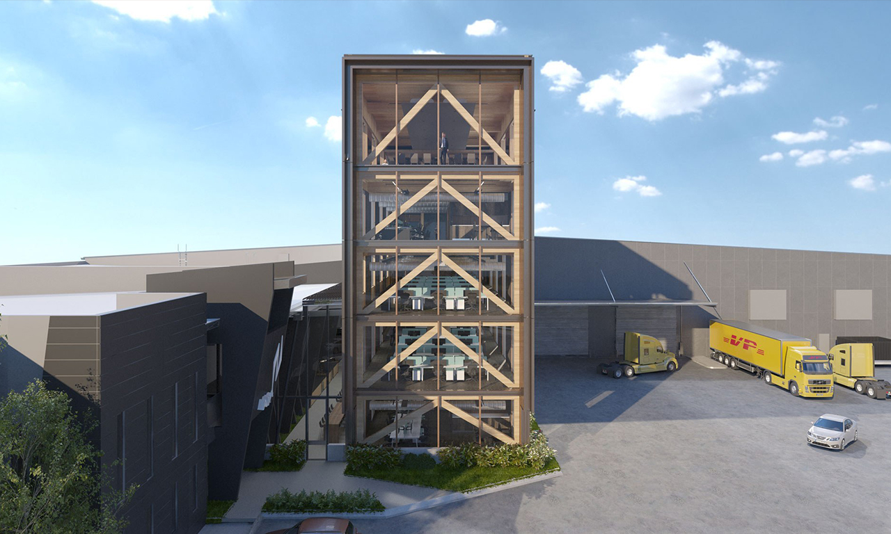 Functional structural design utilising the inverted 'V', as they transfer the building’s load horizontally,