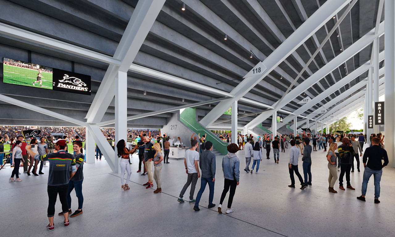 Eastern concourse and grandstand are designed for all-ability access, ensuring compliance with the Disability Discrimination Act (DDA).