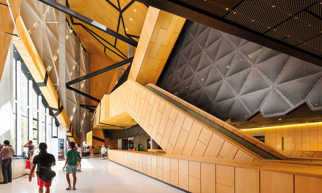 Inside the RAC Arena foyer.