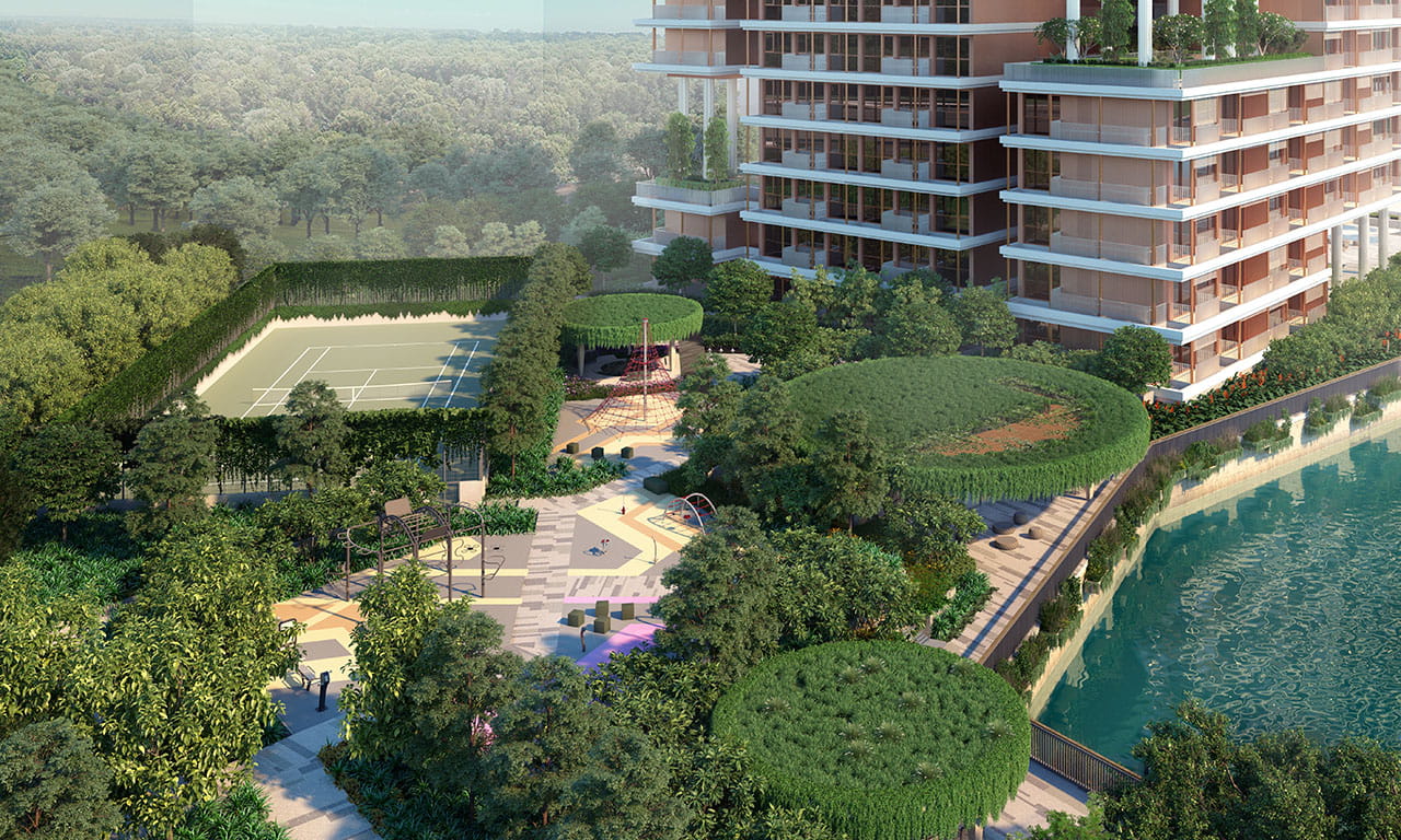 The Reef will include shared amenities like a playground, clubhouse, and sports facilities.