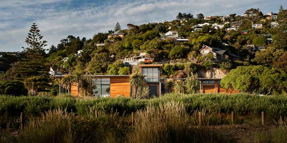 Christchurch Sumner Surf Life Saving Club on hill. Image courtesy of De Nada Creative.
