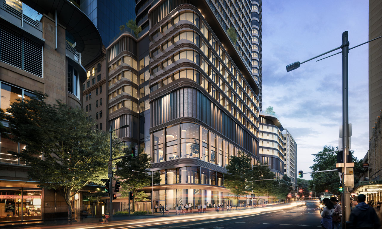 Easy access to Gadigal Station, and Parkline Place above, is prioritised in the precinct’s design.