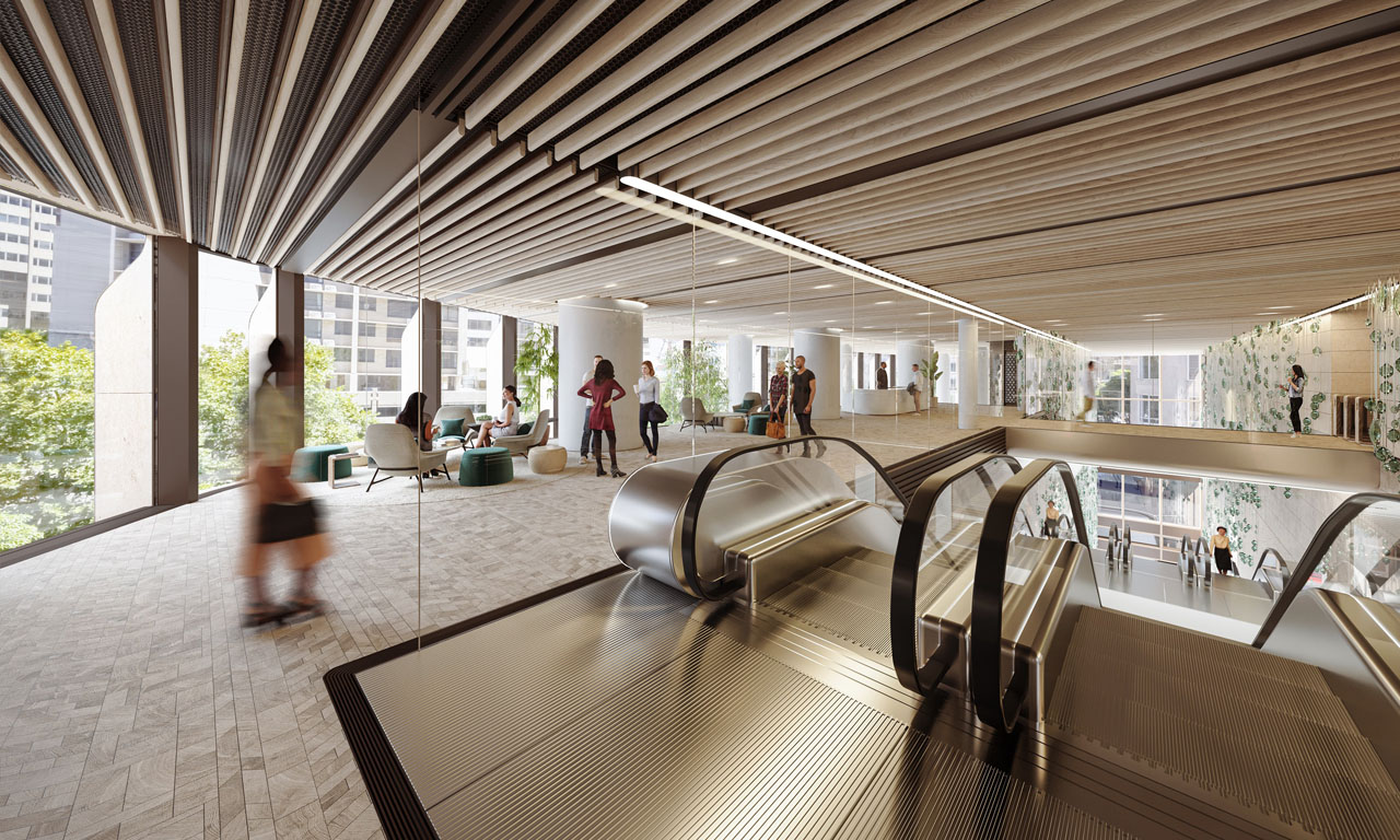 Parkline Place’s lobby is situated on Level 3 and accessed predominantly by escalators from ground floor.