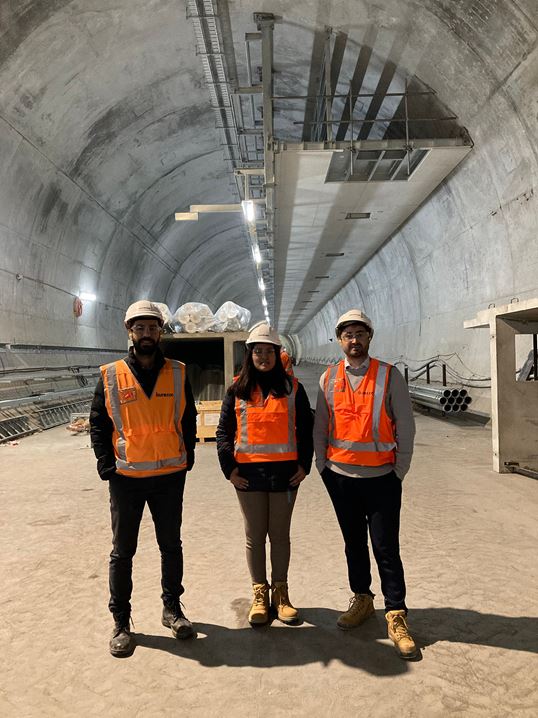 The Aurecon team on site at the northern cavern of Gadigal Station.