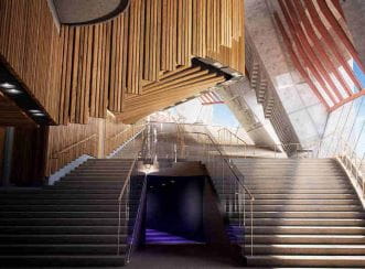 Concert hall at level two. Image courtesy of Studio Magnified (acq. by Aurecon 2018).