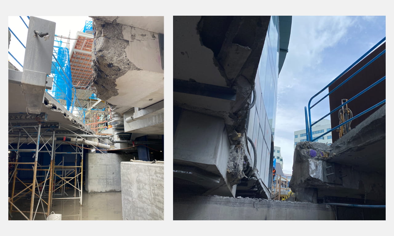 An 800mm wide 'rattlezone' was constructed to seismically separate the entire building to move independently.