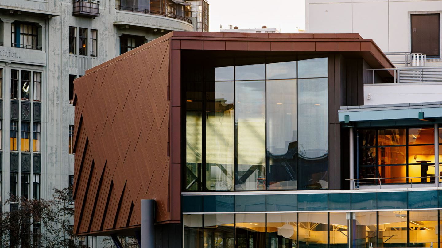 Te Matapihi ki te Ao Nui Central Library from Civic Square.