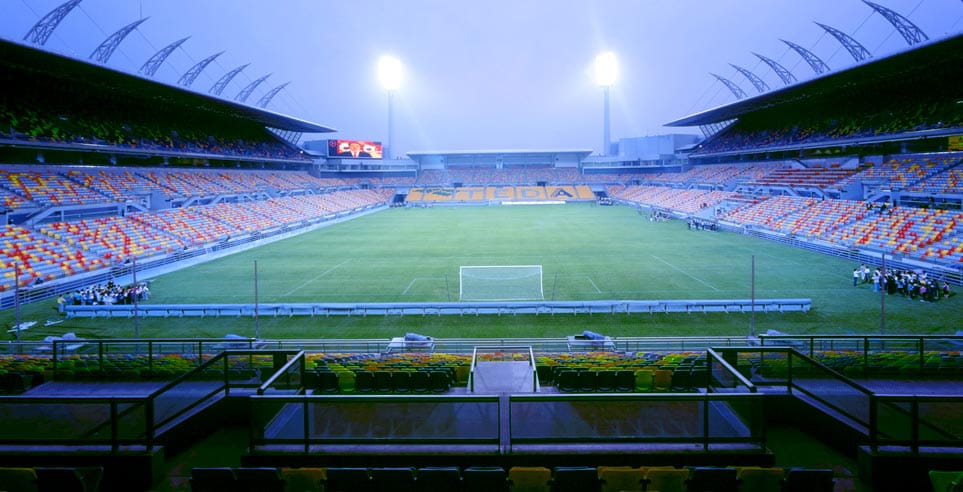 Inside the TEDA Soccer stadium.