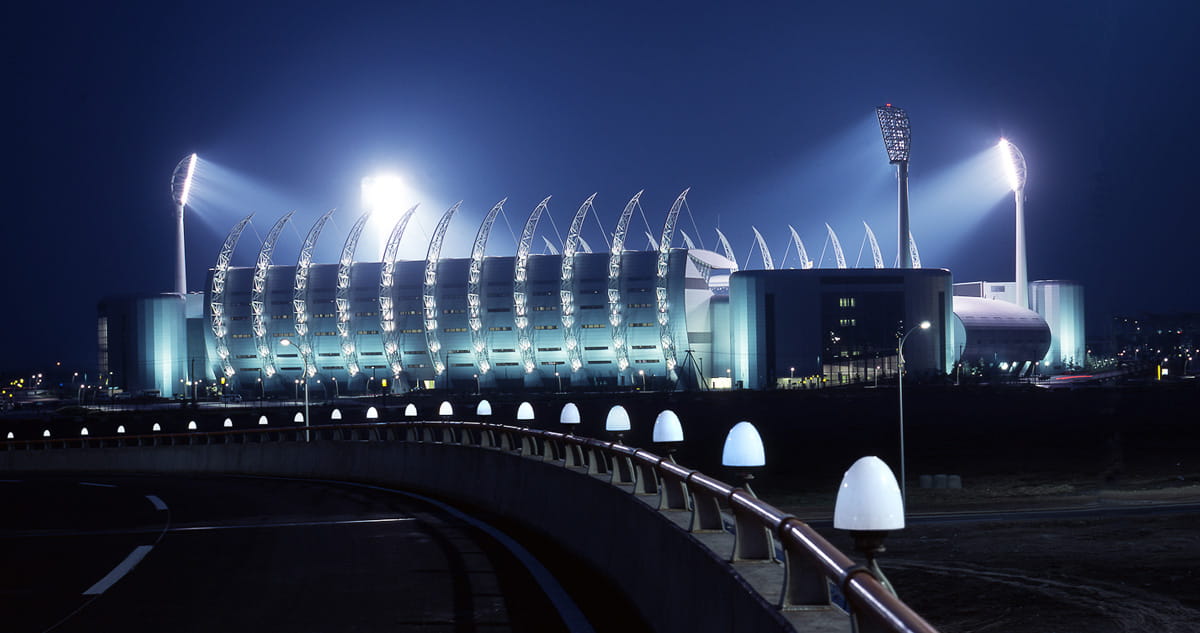 Innovative design of cable roof at the TEDA Soccer stadium.