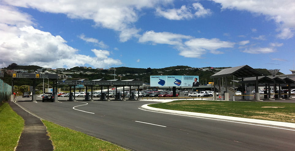 Entrance to the Wellington International Airport.