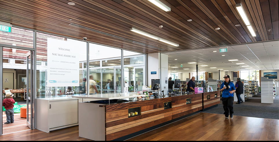 The Whakatane District Library, Museum and Gallery were formerly housed in separate buildings for community needs.
