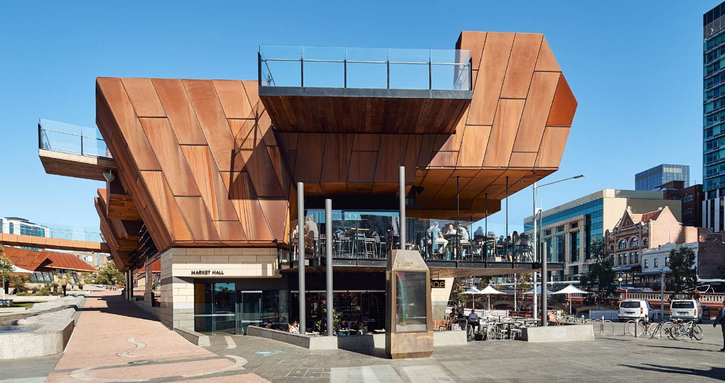 Yagan Square was envisaged to be a cultural precinct to have fun, meet, play, eat and shop. Image courtesy of Peter Bennetts.