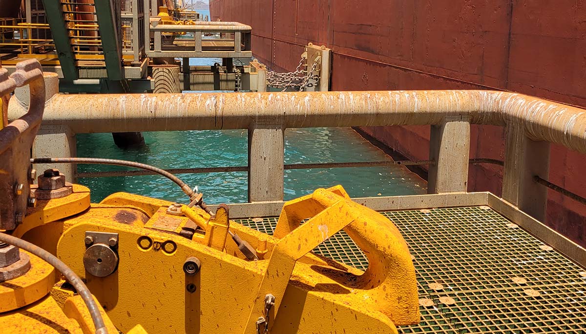 View from the new dolphin structures at Cape Lambert.
