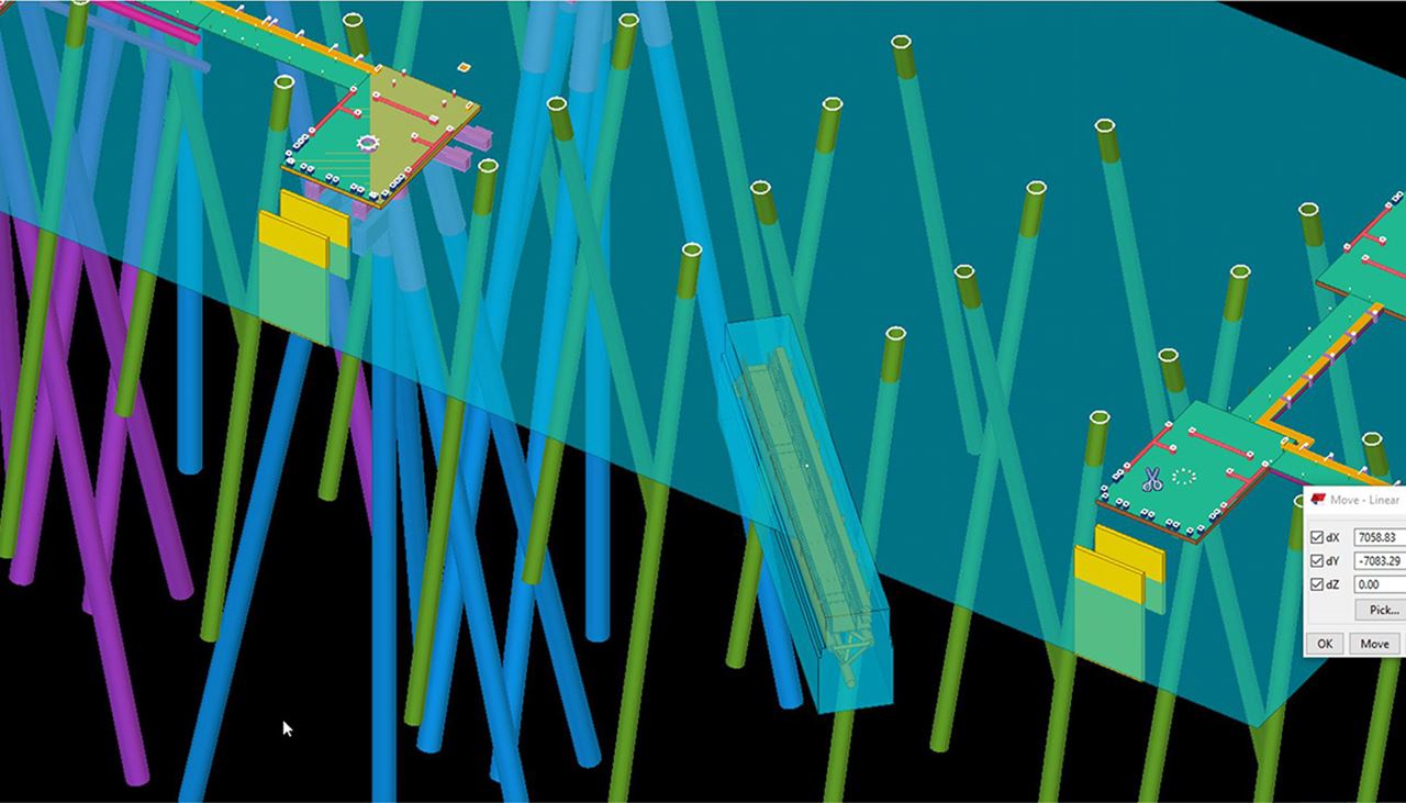 3D digital twin modelling of Cape Lambert Jetty consolidated and integrated field and design data from various disciplines in all project stages.
