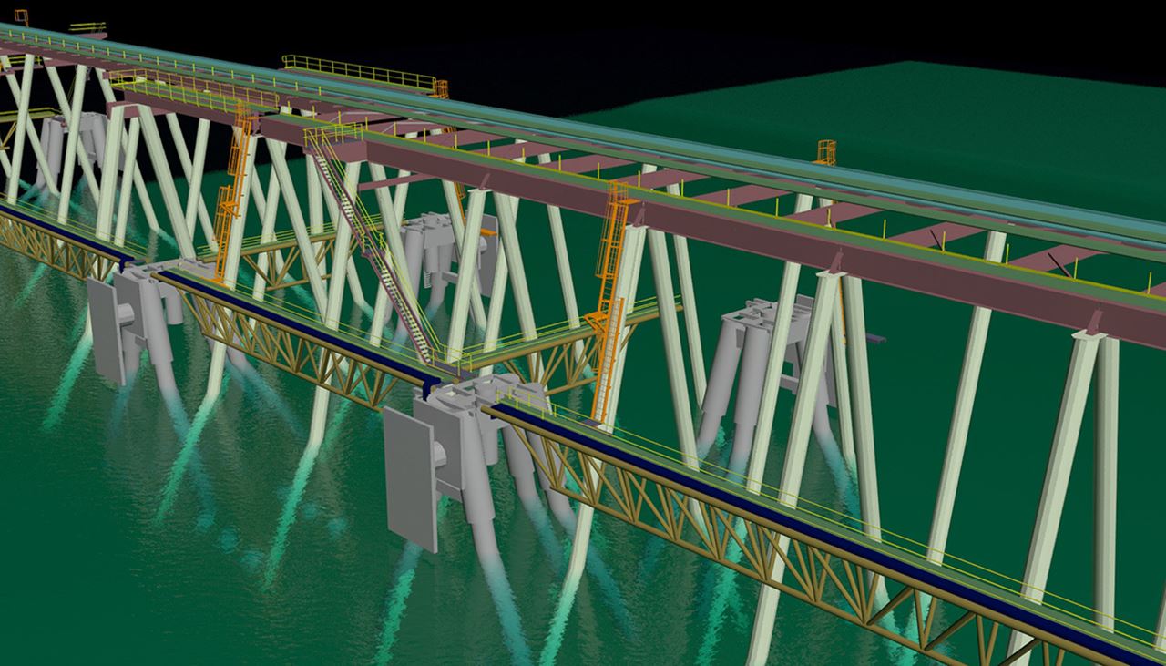 3D modelling assisted to design a newly installed network of walkways and stairs, creating and protecting the value of the Port Lambert.
