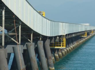 New jetty roadway and conveyor gallery underpasses, Lucinda Bulk Sugar Terminal, Australia