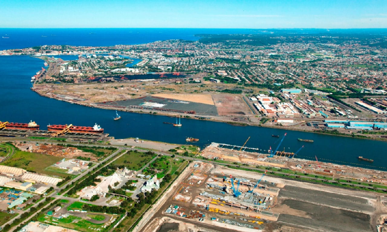 Bird eye view of the Newcastle Coal Infrastructure Group (NCIG) Coal Export Terminal.