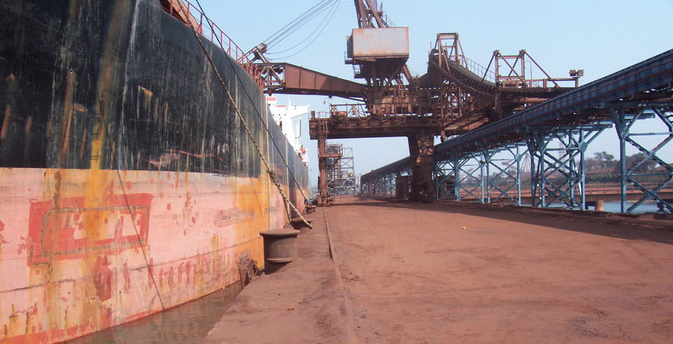 On the ground at the Paradip Port facility.