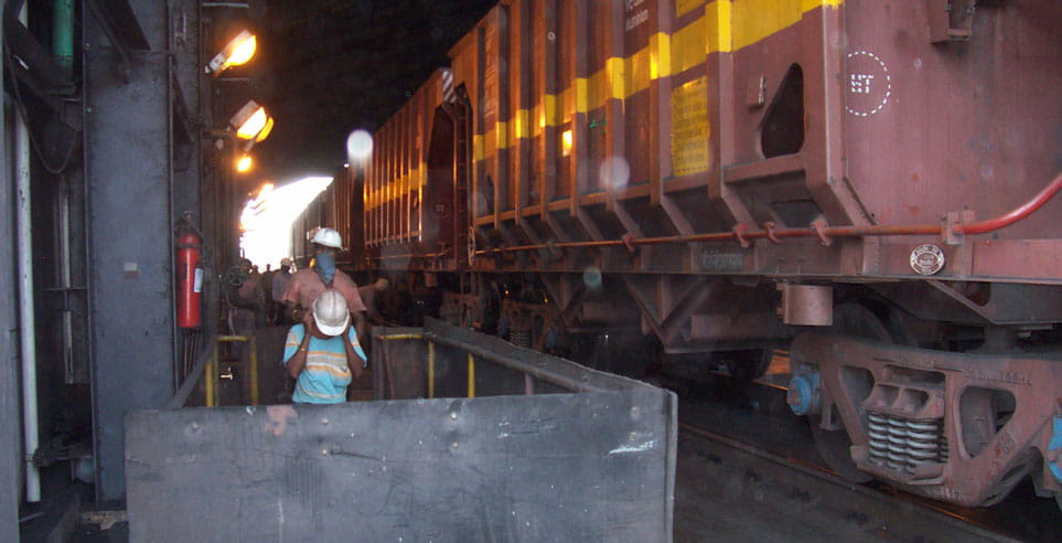 On the ground view of working at the Paradip Port.