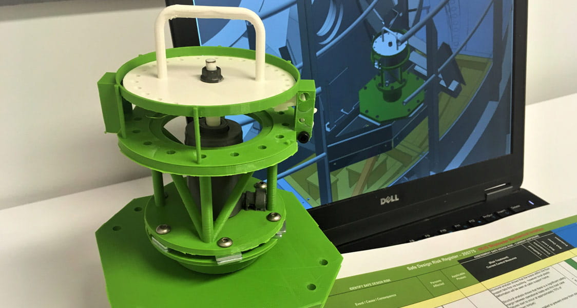 Aurecon created a 3D printed prototype of the mechanism to use as a visual aid to engage with the shiploader operators and explore the design. 