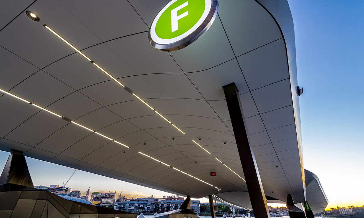 Barangaroo Ferry Wharf roof.