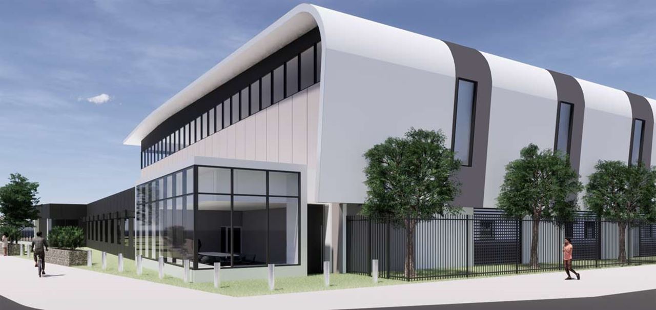 Another of the buildings at the new $46 million Railcar Assembly Facility.