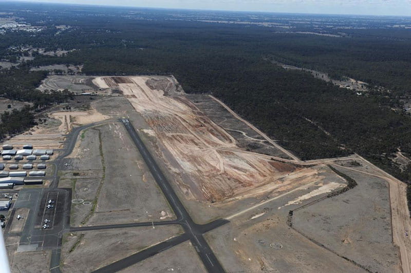 The redevelopment of Bendigo Airport as of April 2016.