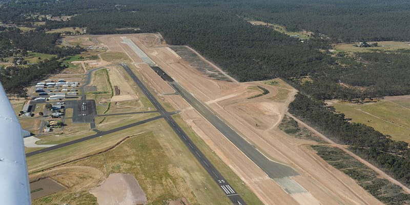 The redevelopment of Bendigo Airport as of November 2016.
