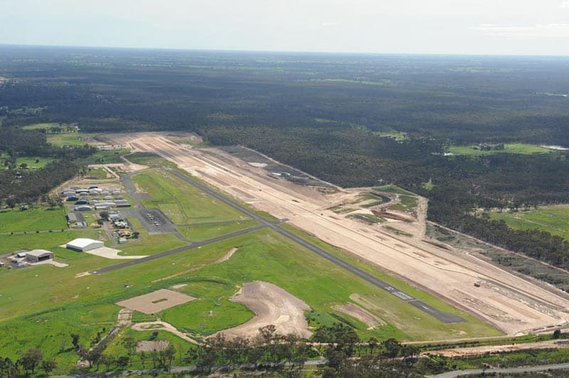 The redevelopment of Bendigo Airport as of September 2016.