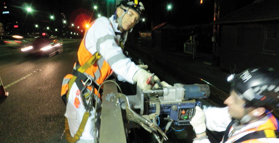 Construction work happening as part of the Sydney Harbour Bridge - Bridge Work Alliance project.
