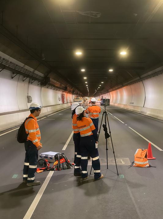 A point cloud survey enabled the Aurecon team to refine the tunnel geometry and generate a precise 3D model.