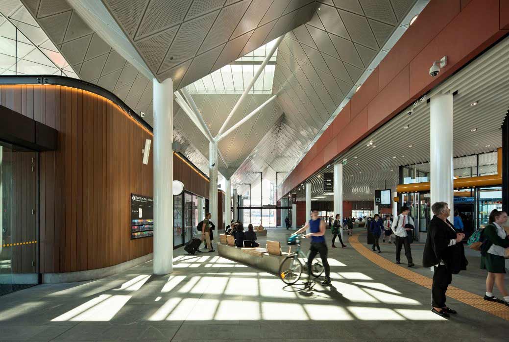 Aurecon’s expertise in bus operations, field testing, spatial and geometrical planning, as well as extensive consultation with key stakeholders resulted in an exemplar project delivery. Image courtesy of Architectus.