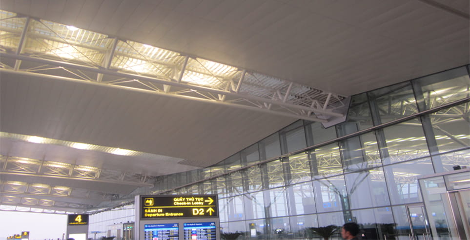 Roof structure at the Hanoi International Airport Terminal 2.
