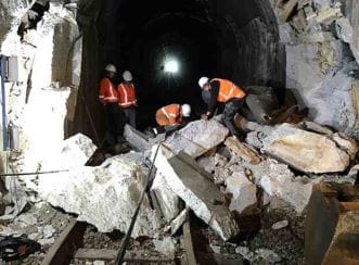 Found damages at a tunnel, which Aurecon helped address after the 2016 Kaikoura earthquake.