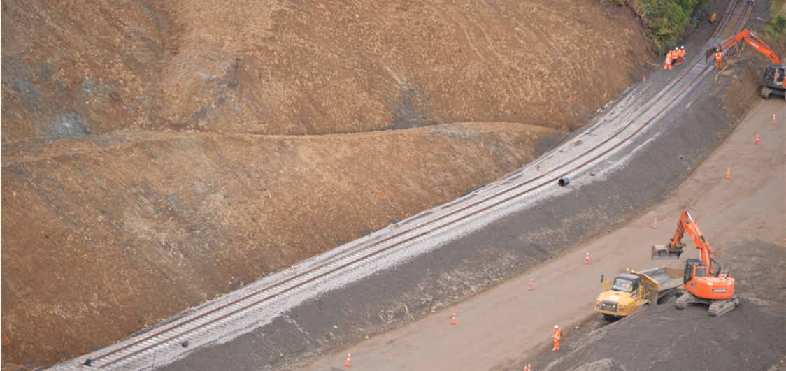 Works at the State Highway 1, which Aurecon helped facilitate as part of the rail recovery programme. 