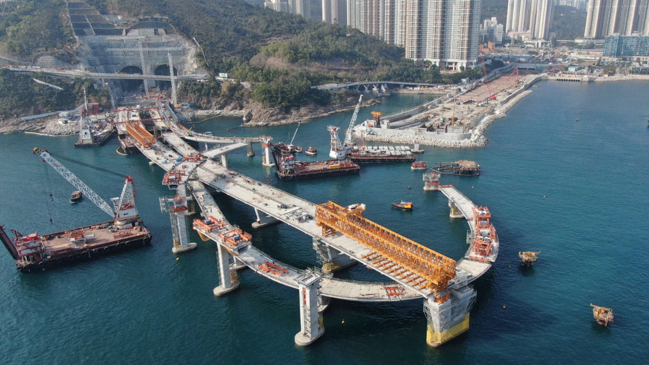 Tseung Kwan O is the seventh new town in Hong Kong and the bridges will improve the district's accessibility and cater to increased transport demand.