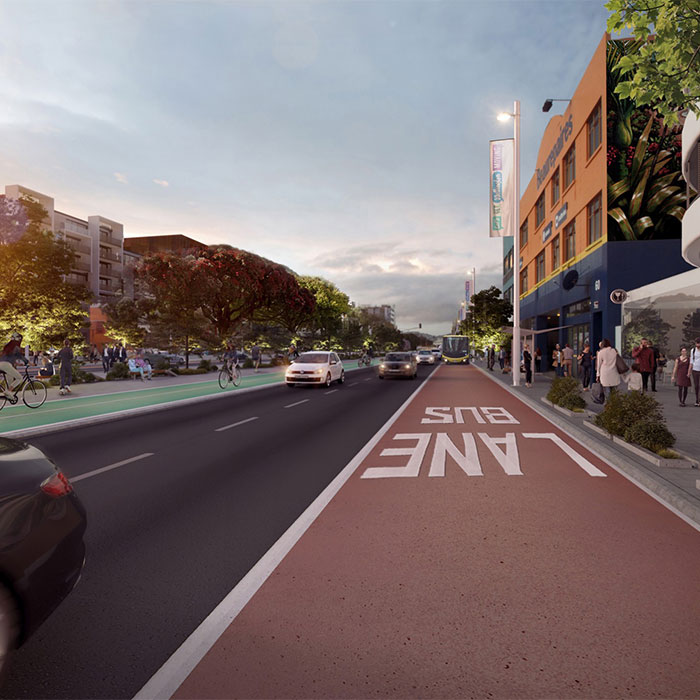 Let's Get Wellington Moving - Artist impression of Kent Terrace